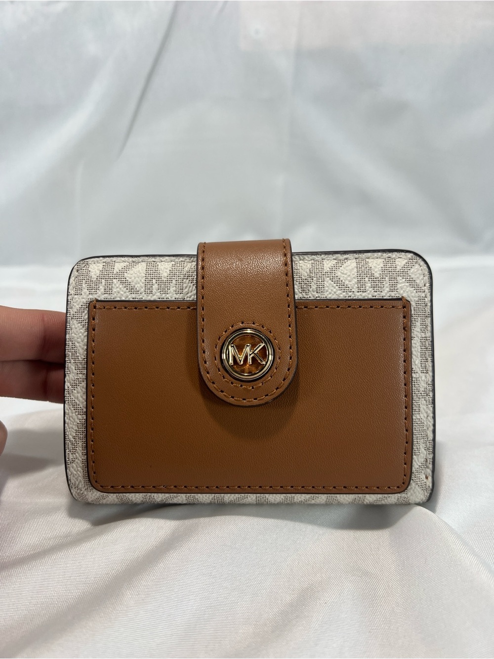 Michael Kors Rosemary Large Logo Shoulder Bag Vanilla Acorn Matching Wallet - Picture 13 of 16